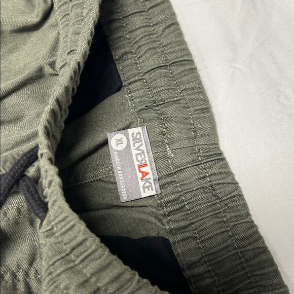 Silver Lake Twill Jogger Pants Men's Pull On Green Mid Rise Size X-Large Scoop - Picture 5 of 8